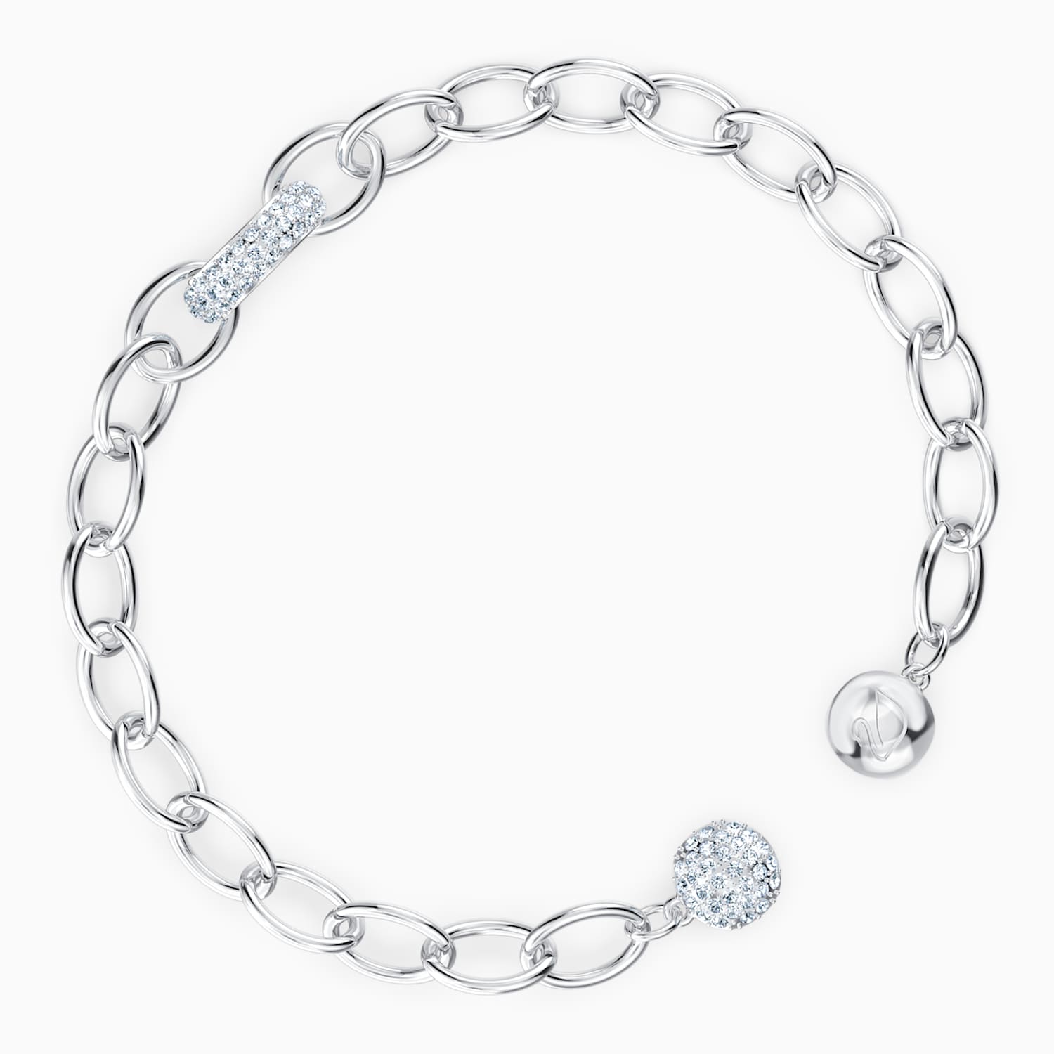 Bracelet The Elements Chain, blanc, métal rhodié Bracelet The Elements Chain, blanc, métal rhodié