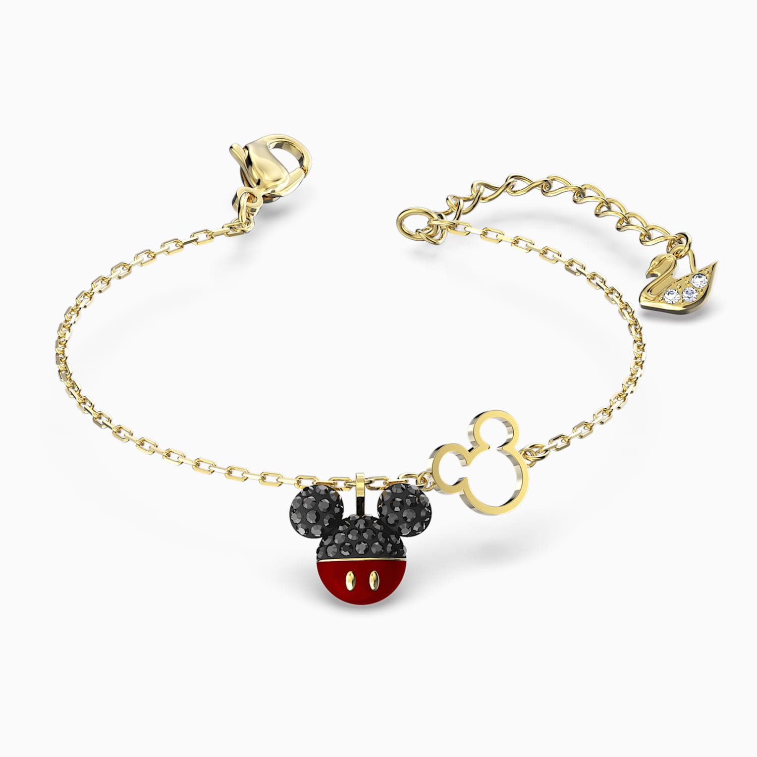 Mickey Bileklik Siyah Altin Rengi Kaplama Swarovski Com