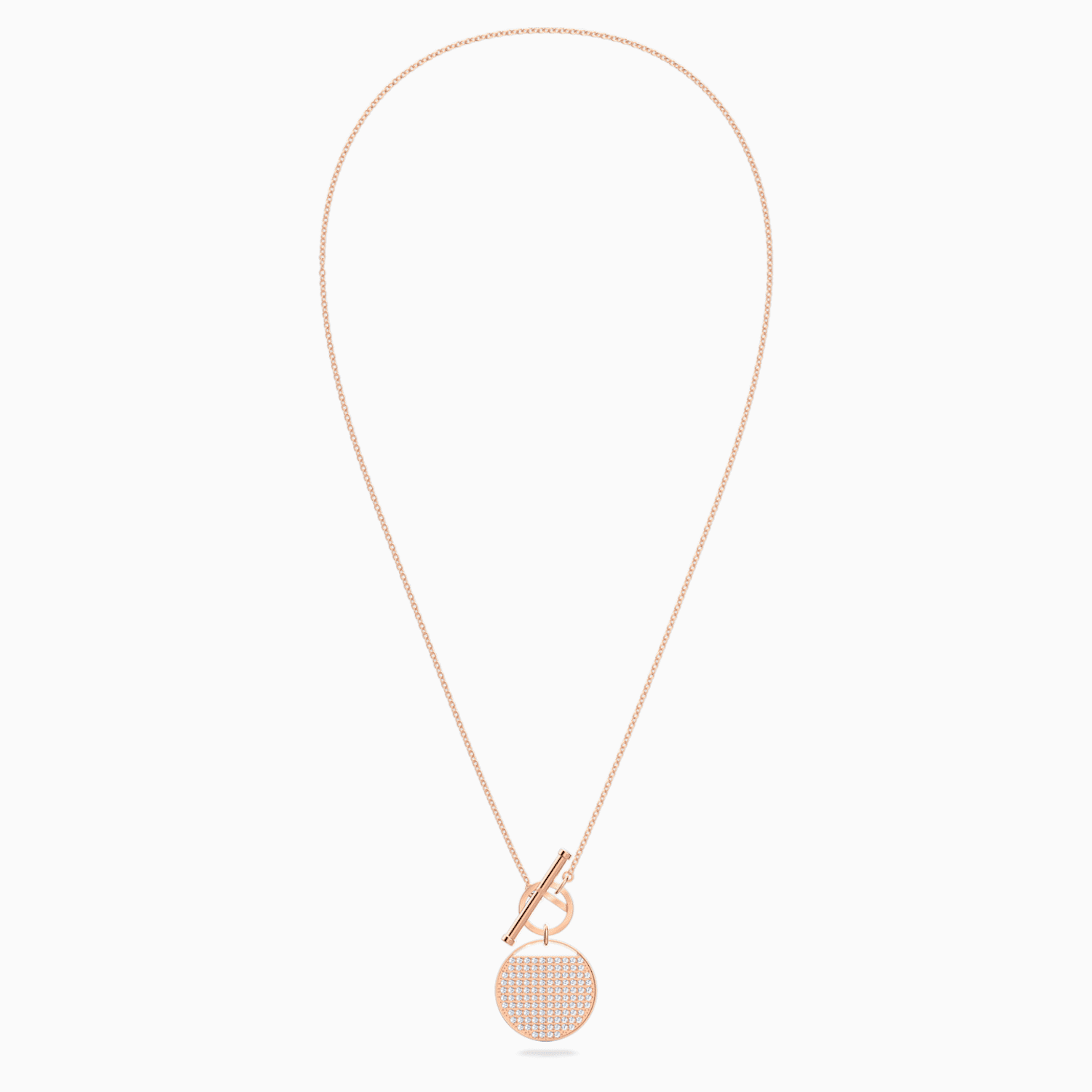 Ginger T Bar Necklace White Rose Gold Tone Plated Swarovski Com