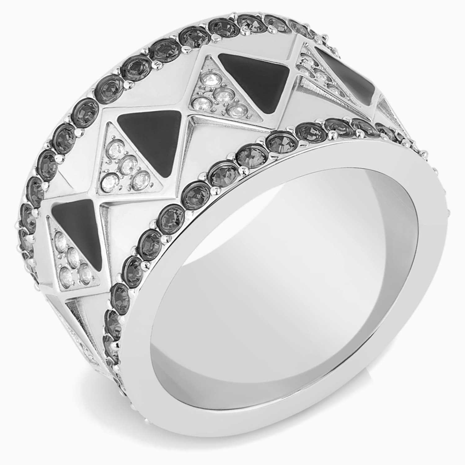 Karl Lagerfeld Geometric Yuzuk Gri Paladyum Kaplama Swarovski Com