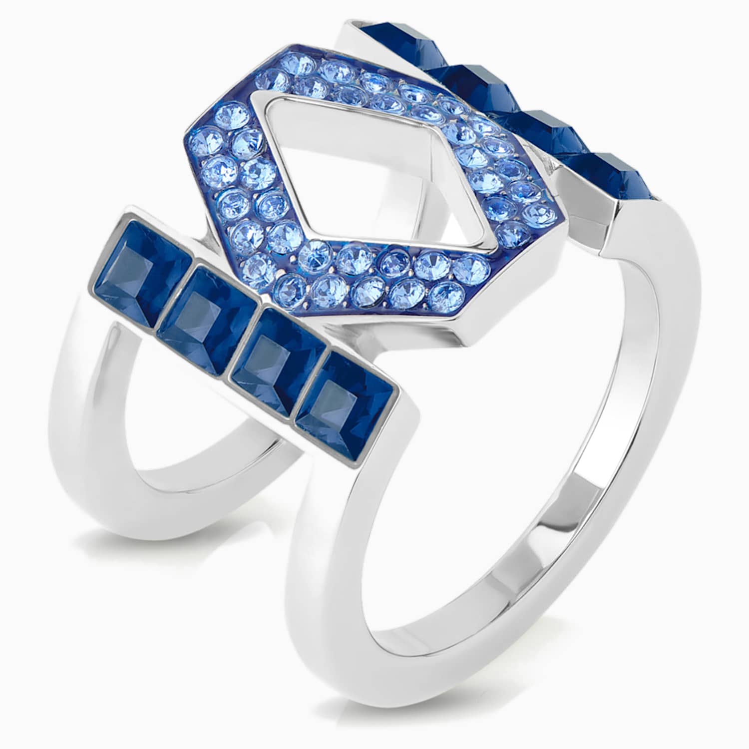 Karl Lagerfeld Logo Yuzuk Mavi Paladyum Kaplama Swarovski Com
