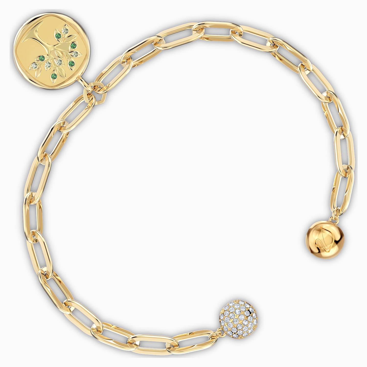 The Elements Tree Bileklik Yesil Altin Rengi Kaplama Swarovski Com