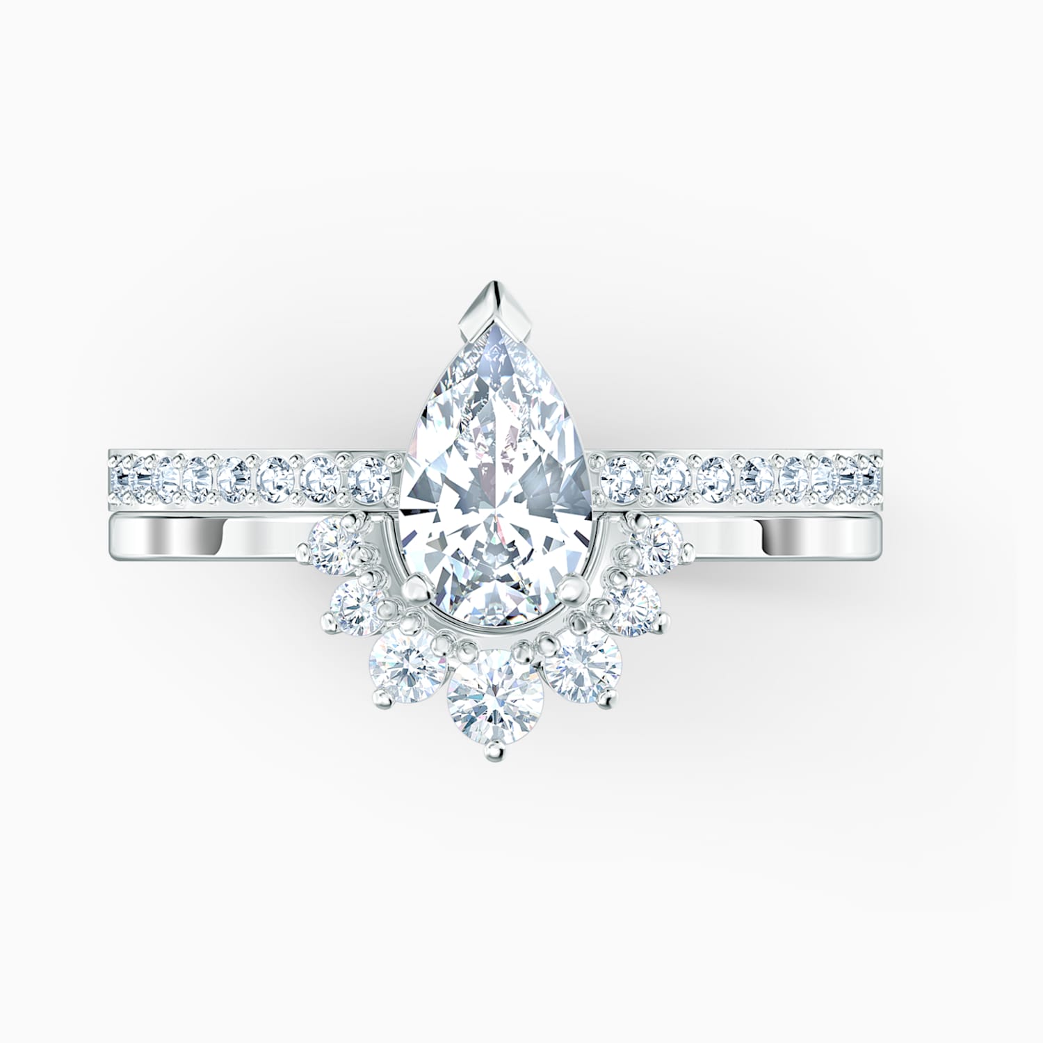 Attract Pear Yuzuk Seti Beyaz Rodyum Kaplama Swarovski Com