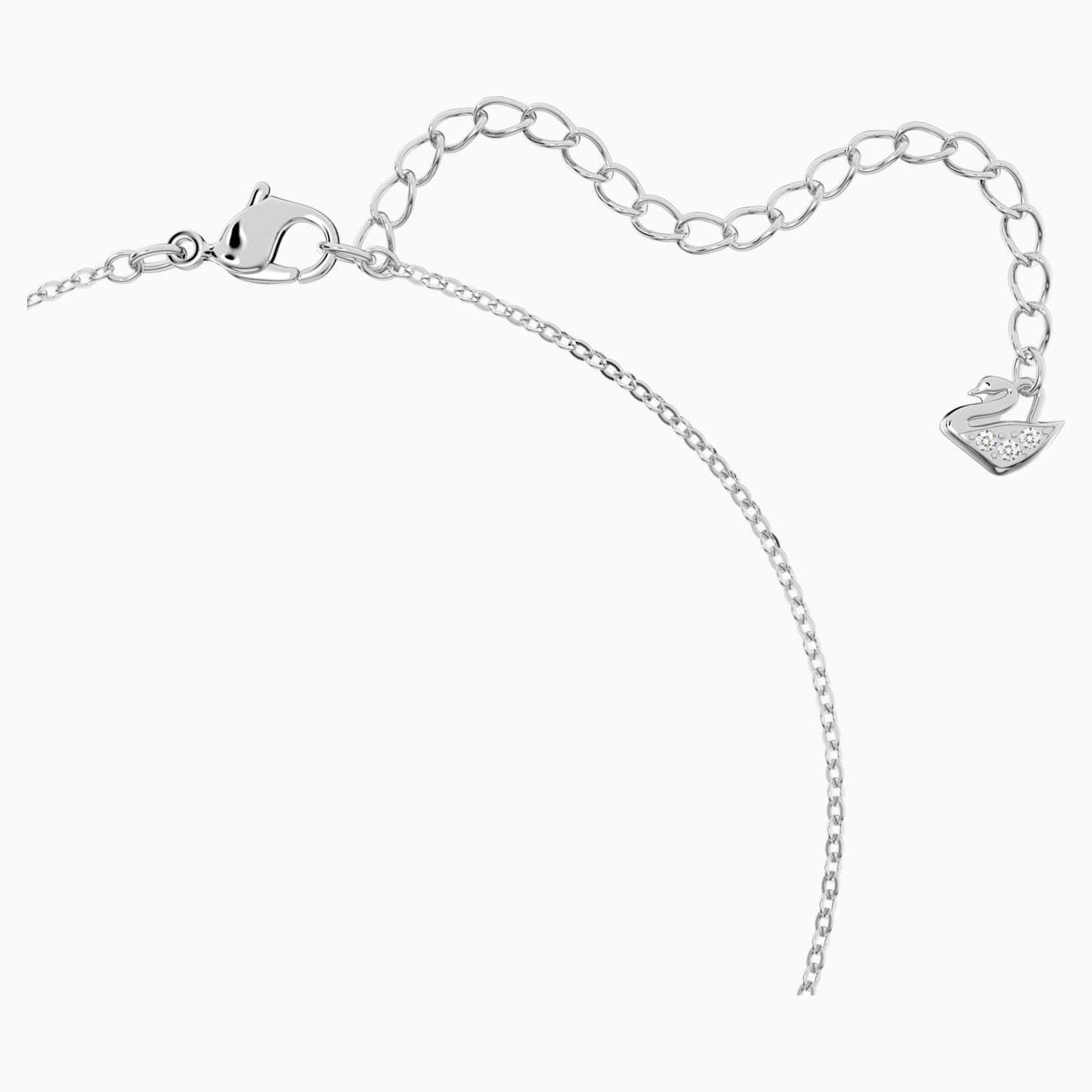 Creativity Circle Pendant, White, Rhodium plated | Swarovski.com