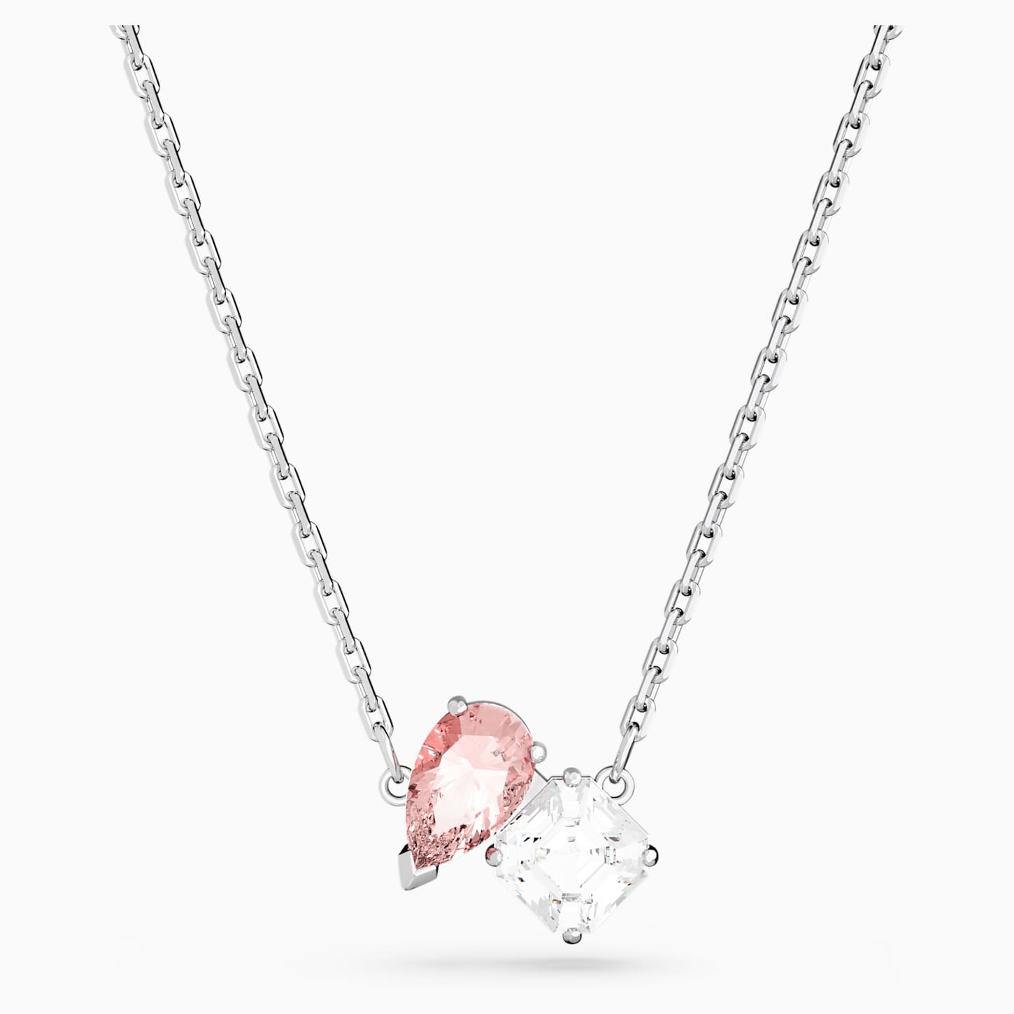 Attract Soul Necklace, Pink, Rhodium plated | Swarovski.com