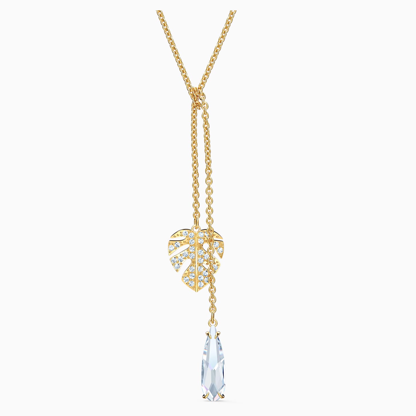 Tropical Necklace, White, Gold-tone plated | Swarovski.com