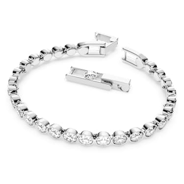 Brățară Tennis Imber, Tăietură rotundă, Alb, Placat cu rodiu - Swarovski, 1791305