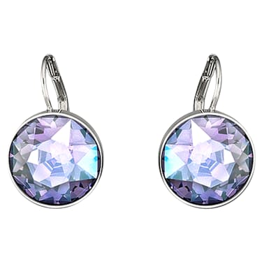 Orecchini pendenti Bella, Taglio Round, Viola, Placcato rodio - Swarovski, 5030703