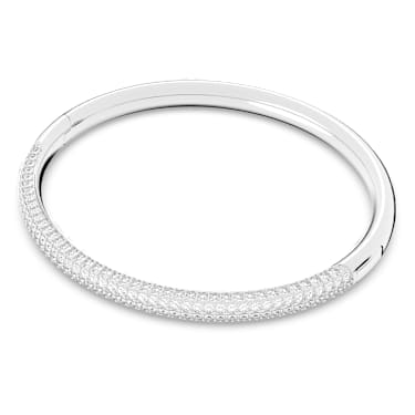 Dextera bangle, White, Stainless steel - Swarovski, 5032845