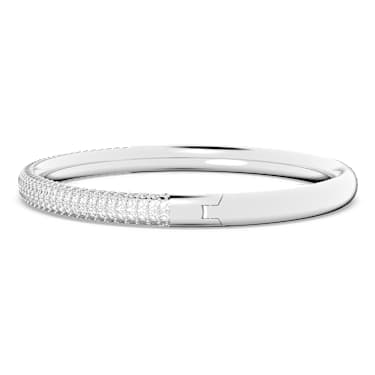 Dextera bangle, White, Stainless steel - Swarovski, 5032846