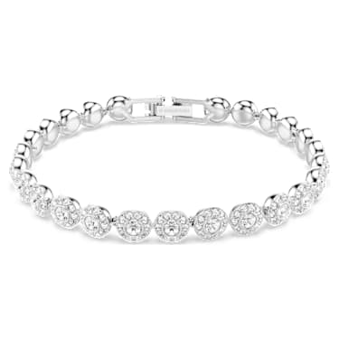 Braccialetto Una Angelic, Taglio Round, Piccolo, Bianco, Placcato rodio - Swarovski, 5071173