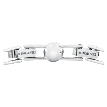 Angelic bracelet, Round cut, Pavé, Small, White, Rhodium plated