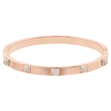 Dextera bangle, White, Rose gold-tone finish - Swarovski, 5098834
