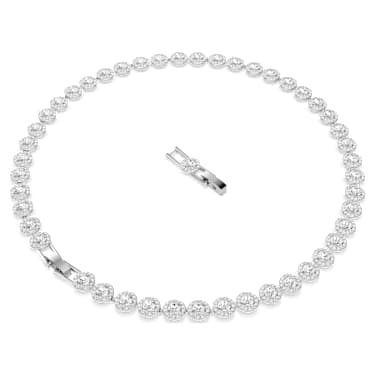 Una Angelic necklace, Round cut, Medium, White, Rhodium plated - Swarovski, 5117703