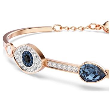 Symbolica bangle, Evil eye, Blue, Mixed metal finish - Swarovski, 5171991