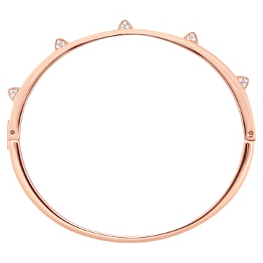 Bracelet-jonc Dextera, Pavé, Blanc, Placage de ton or rosé - Swarovski, 5184528