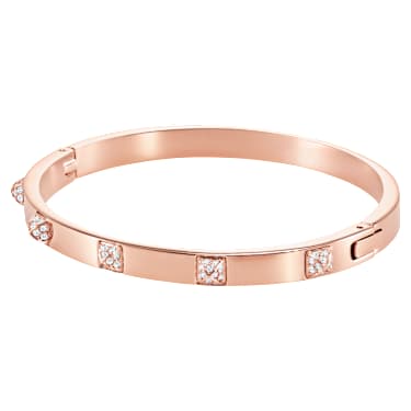 Bracelet-jonc Dextera, Pavé, Blanc, Placage de ton or rosé - Swarovski, 5184528