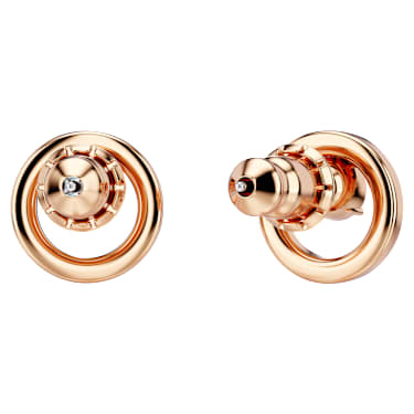 Constella stud earrings, White, Rose gold-tone plated - Swarovski, 5199827