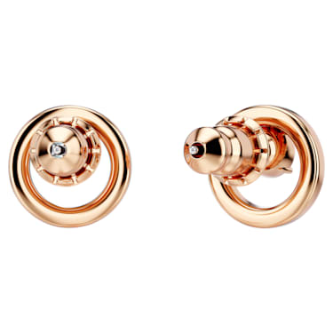 Creativity stud earrings, White, Rose gold-tone plated - Swarovski, 5199827
