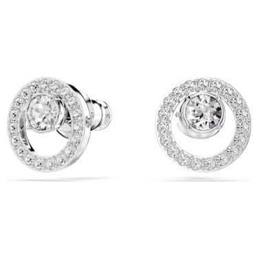 Orecchini a lobo Constella, Bianchi, Placcato rodio - Swarovski, 5201707