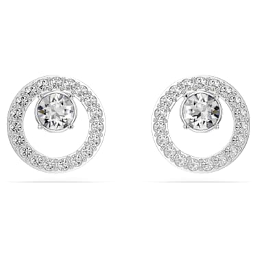 Orecchini a lobo Constella, Bianchi, Placcato rodio - Swarovski, 5201707