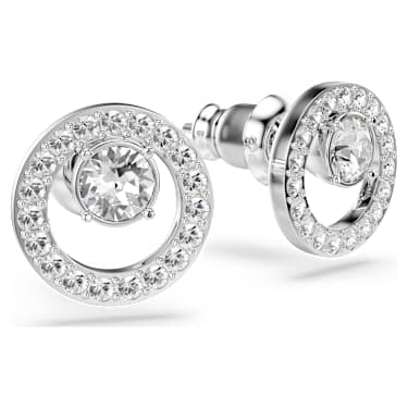 Orecchini a lobo Constella, Bianchi, Placcato rodio - Swarovski, 5201707