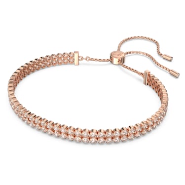 Subtle bracelet, Round cut, White, Rose gold-tone plated - Swarovski, 5224182