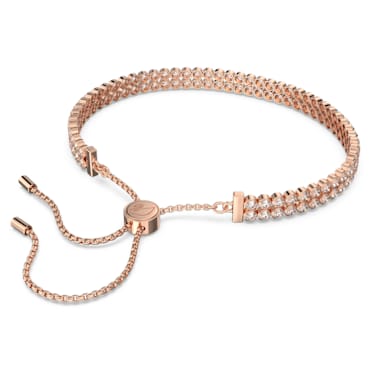 Bracelet Subtle, Coupe ronde, Blanc, Placage de ton or rosé - Swarovski, 5224182