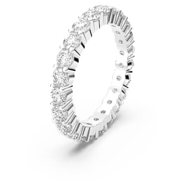 Matrix Vittore 戒指, 圆形切割, 白色, 镀铑 - Swarovski, 5237742