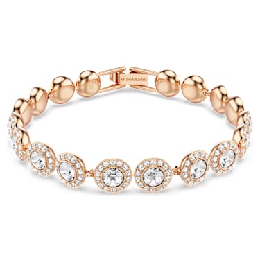 Una Angelic Armband, Rundschliff, Pavé, Mittel, Weiß, Roségold-Legierungsschicht - Swarovski, 5240513