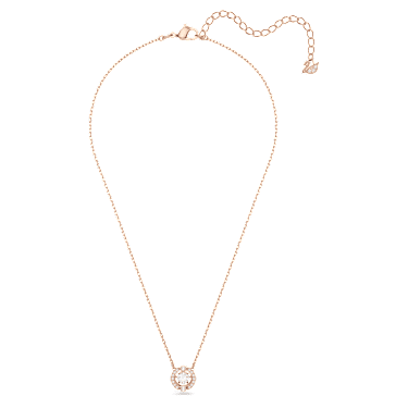Colier Swarovski Sparkling Dance, Tăietură rotundă, Alb, Placat cu nuanță roz-aurie - Swarovski, 5272364