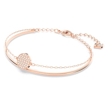 Sublima bangle, White, Rose gold-tone plated - Swarovski, 5274892