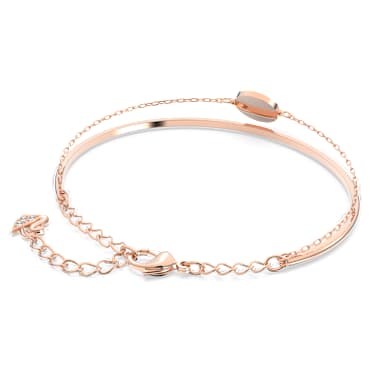 Pevný náramek Sublima, Bílý, Povrchová úprava z 18k růžového zlata - Swarovski, 5274892