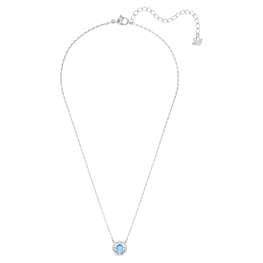 Collier Una, Taille ronde, Bleu, Métal rhodié - Swarovski, 5279425