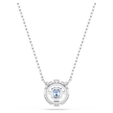 Una necklace, Round cut, Blue, Rhodium plated - Swarovski, 5279425
