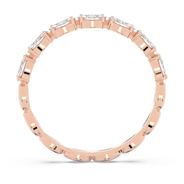 Matrix Vittore 戒指, 欖尖形切割, 白色, 鍍玫瑰金色調| Swarovski