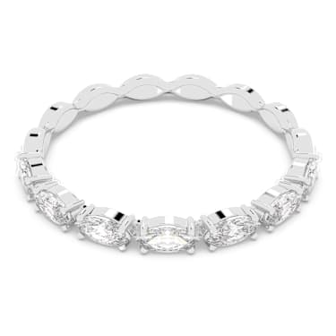 Matrix Vittore 戒指, 欖尖形切割, 白色, 鍍白金色 - Swarovski, 5366570