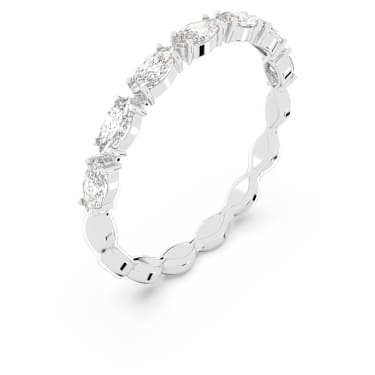 Matrix Vittore 戒指, 欖尖形切割, 白色, 鍍白金色 - Swarovski, 5366570