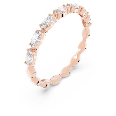 Matrix Vittore ring, Marquise cut, White, Rose gold-tone plated - Swarovski, 5366571