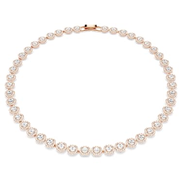 Colier Una Angelic, Tăietură rotundă, Mărime M, Alb, Finisaj din aur roz de 18k - Swarovski, 5367845