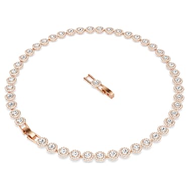 Collier Una Angelic, Taille ronde, Medium, Blanc, Placage de ton or rosé - Swarovski, 5367845