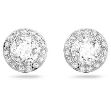 Set Una Angelic, Taglio Round, Bianco, Placcato rodio - Swarovski, 5367853