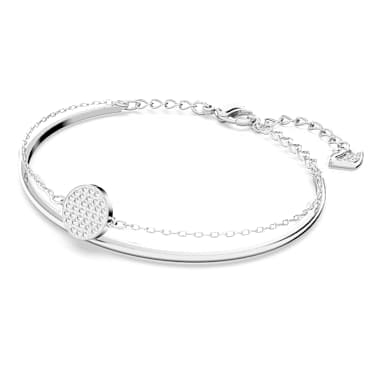 Bracciale rigido Sublima, Bianco, Placcato rodio - Swarovski, 5389044