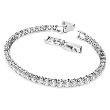 Matrix Tennis Armband, Rundschliff, Weiß, Rhodiniert - Swarovski, 5409771
