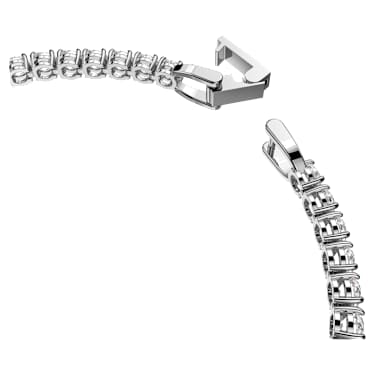 Matrix Tennis Armband, Rundschliff, Weiß, Rhodiniert - Swarovski, 5409771