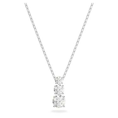 Stilla Attract pendant, Round cut, White, Rhodium plated - Swarovski, 5414970