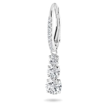 Stilla Attract hoop earrings, Round cut, White, Rhodium plated - Swarovski, 5416155