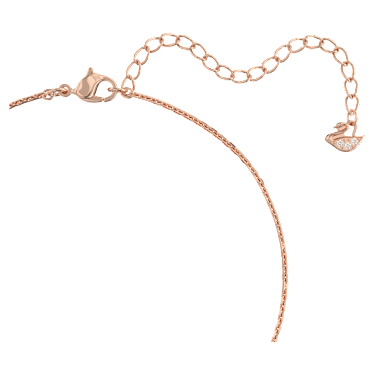Wisiorek Hyperbola, Splecione ze sobą obręcze, Biały, Powłoka w odcieniu różowego złota - Swarovski, 5419853