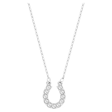 Towards necklace, Horse shoe, White, Rhodium plated - Swarovski, 5422290
