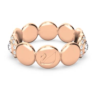 Una Angelic ring, Round cut, Pavé, White, Rose gold-tone plated 